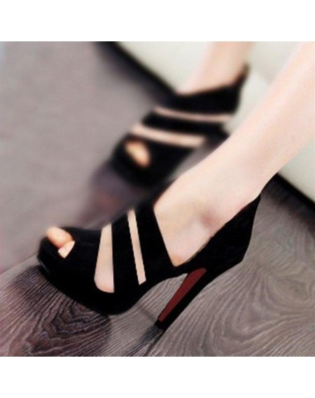 High Heeled Lady Shoes Anti-skid Summer Sandals Thin Heels Straped Shoes