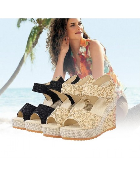 Charming Design Women Shoes Summer Open Toe Fish Head High Heels Wedge Sandals