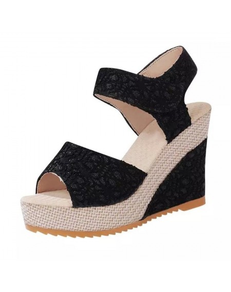 Charming Design Women Shoes Summer Open Toe Fish Head High Heels Wedge Sandals