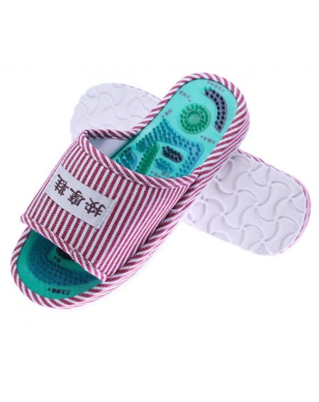 Striped Reflexology Foot Acupoint Slipper Promote Blood Circulation Shoes