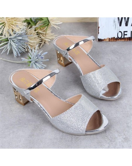 Women Casual Sandals Soft PU Platform Wedges Thick Mid-heeled Shoes Peep-toe