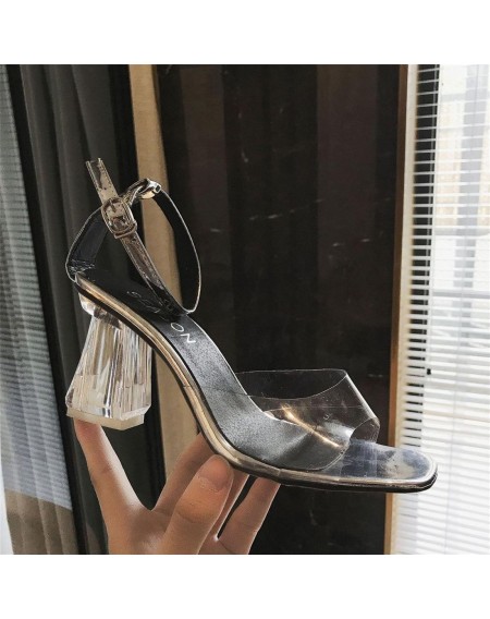 Fashion Transparent Upper Heels Women Sandals Peep Toes Women High Heel Shoes