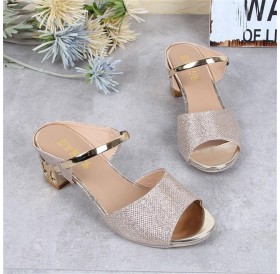 Women Casual Sandals Soft PU Platform Wedges Thick Mid-heeled Shoes Peep-toe