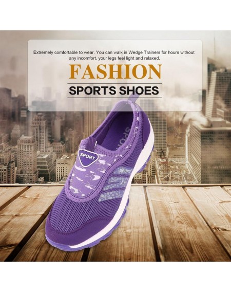 Women Summer Sports Slip On Shoes Breathable Flat Mesh Shoes with Flat Sole