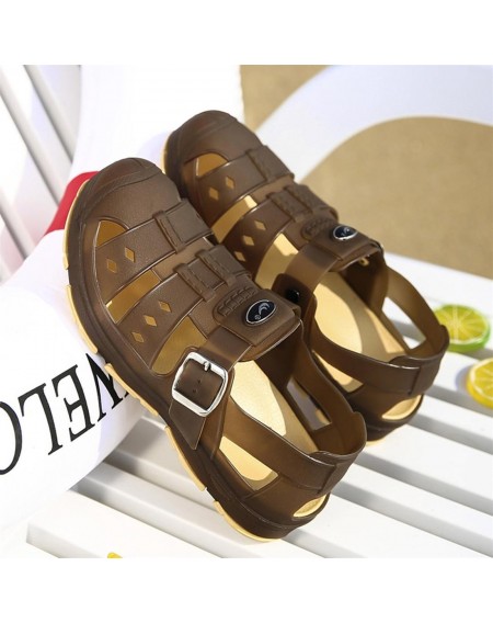 Summer Men Beach Shoes Sandals Anti-Slip Rubber Shoes Hollow Out Slippers