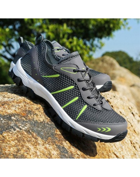 Fashion Mixed Color Men Sports Shoes Breathable Mesh Upper Running Shoes