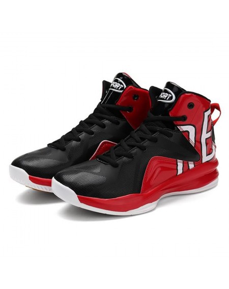 Men High Top Basketball Shoes Lace up Anti-Slip Outdoor Sport Sneakers