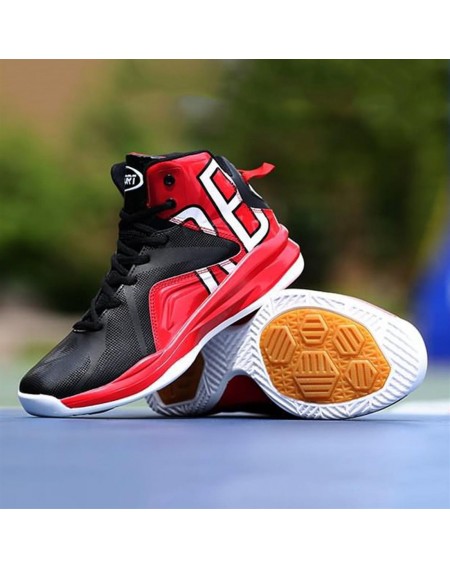 Men High Top Basketball Shoes Lace up Anti-Slip Outdoor Sport Sneakers