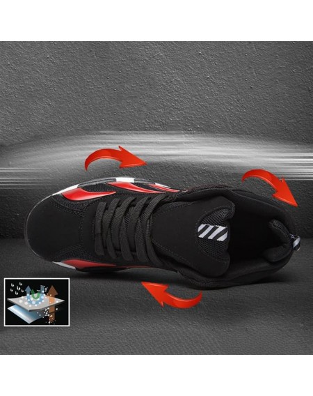 Basketball Training Shoes with Air Cushion Men Breathable Lace-up Sports Shoes