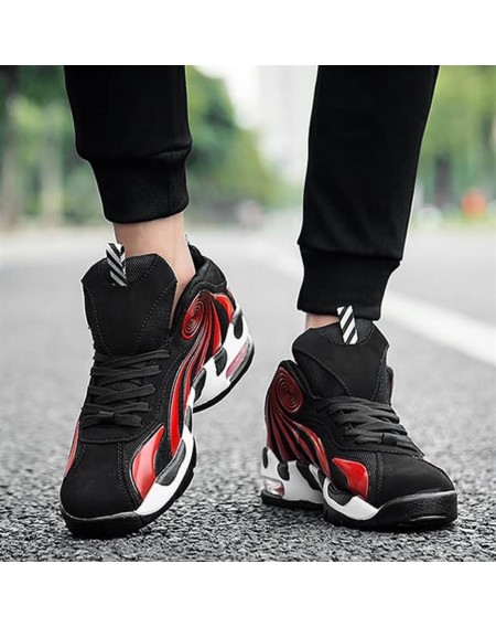 Basketball Training Shoes with Air Cushion Men Breathable Lace-up Sports Shoes
